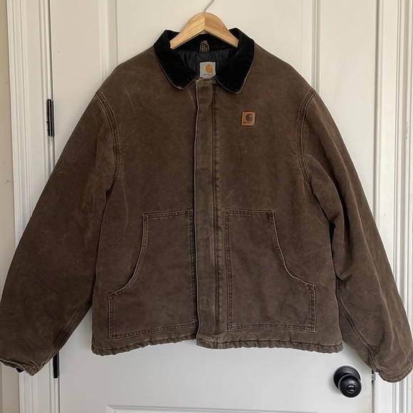 Carhartt Men's Vintage J22 CHT Artic Quilted Coat Brown 2XL Tall - Picture 2 of 13